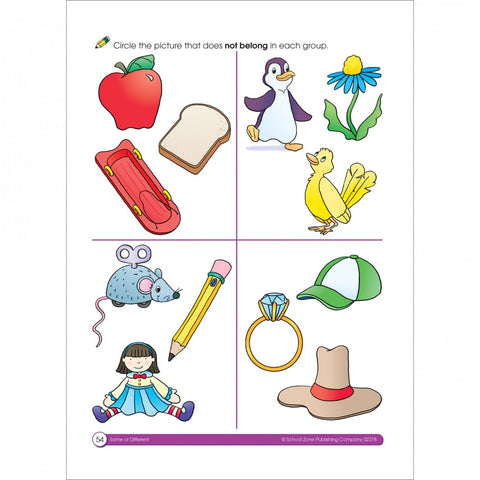 Same or Different Preschool Workbook 02278
