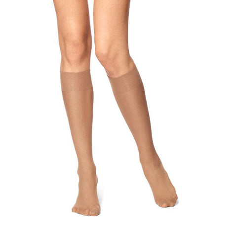 2 Pair Sheer Toe Nylon Knee Highs NN1023
