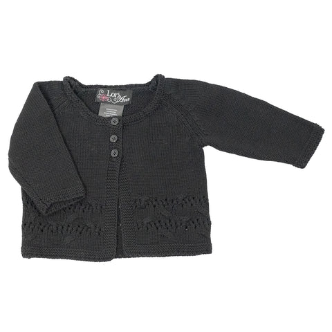 black, Infant Girls' Eyelet Cardigan 1018