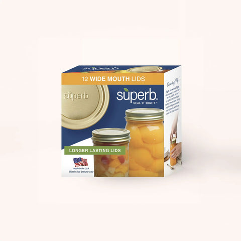 Superb 12-pack Wide Mouth canning jar lids