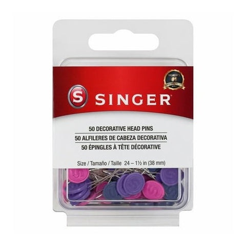 Singer 50-count Decorative Head Straight Pins
