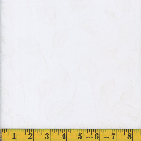 white, Puff Polyester Leaves Fabric 1426
