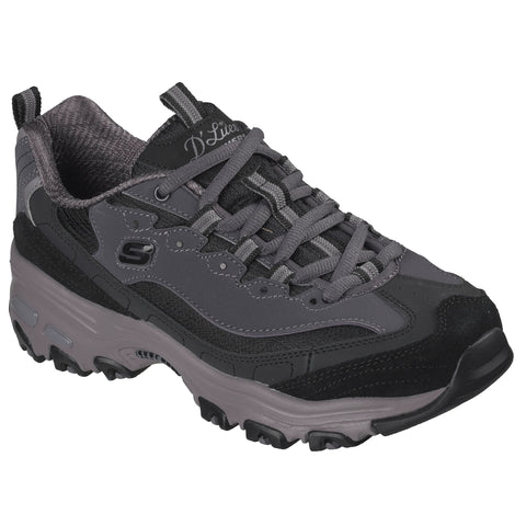 Skechers women's D'Lites - Modern Classic black & charcoal shoe
