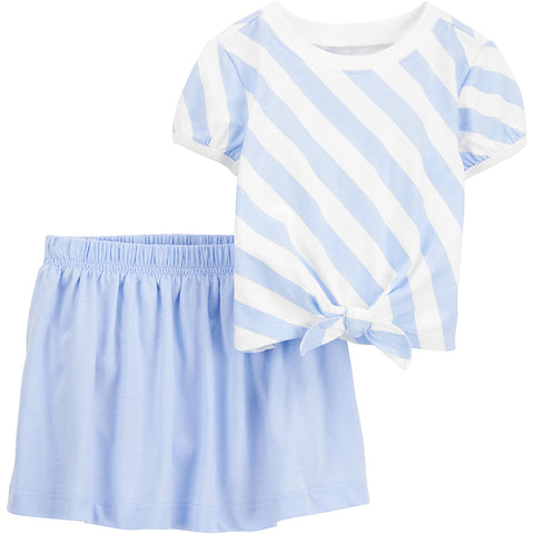 Baby Girls' 2-Piece Striped Top & Skort Set 1Q567010