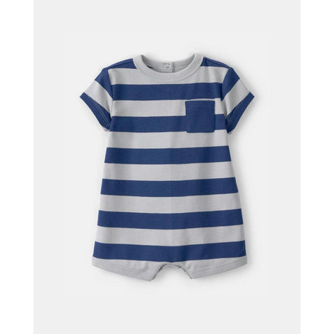 SS NAVY RUGBY STRIPE ROMPER-BOY