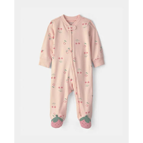 Baby Girls' Strawberry 2-Way Zip Sleep and Play Pajamas 1V245610