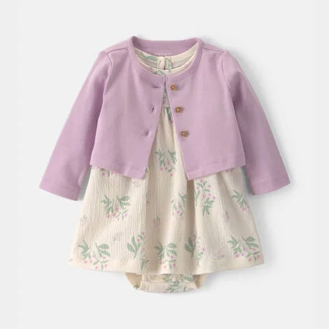 Baby Girls' 2-Piece Floral Cardigan Dress Set 1V406610