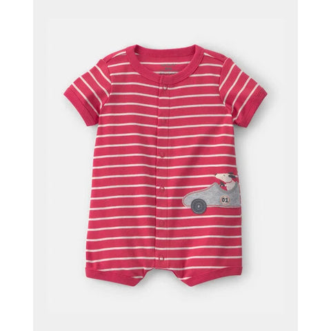 Baby Boys' Short-Sleeve Race Car Striped Romper 1V687710