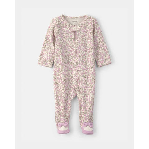Baby Girls' Purple Floral 2-Way Zip Snug Fit Sleep and Play Pajamas 1V707210