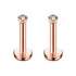 Round CZ Gem Labret Stud - 16GA (2pcs)