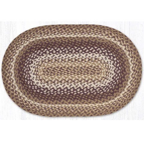 Braided Oval Rug Tan/Ivory/Burgundy C910
20 x 30