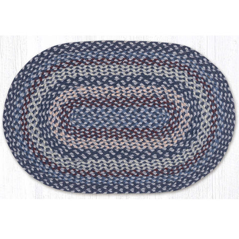 Braided Oval Rug Blue/Gray/Burgundy C-913 
20 x 30