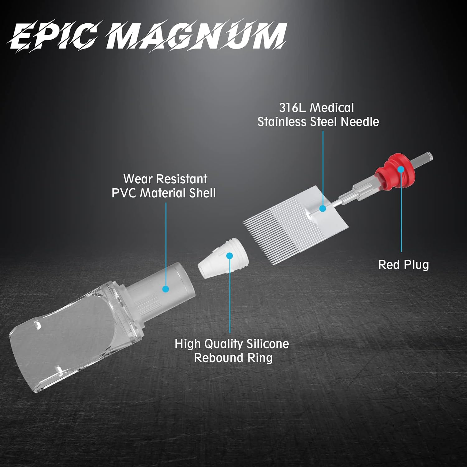 EZTAT2 EPIC Magnum Tattoo Needle Cartridges Standard 45RM - 8pcs