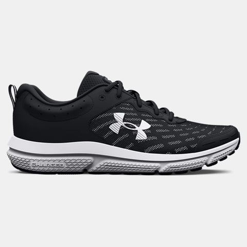 Black, White Men's UA Charged Assert 10 Wide Running Shoes 3026176-001