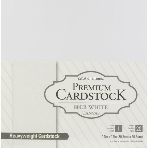 White Canvas Textured Premium Cardstock 320244