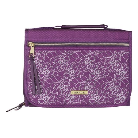 Grace Purple Tri-fold Organizer Bible Cover BBL678