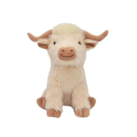 cream, Shaggy Highland Cow Dog Toy 37468