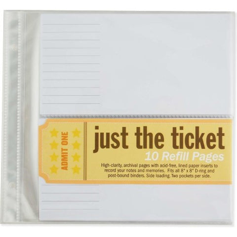 Just the Ticket Refill Sheets (Pack of 10) 306074
