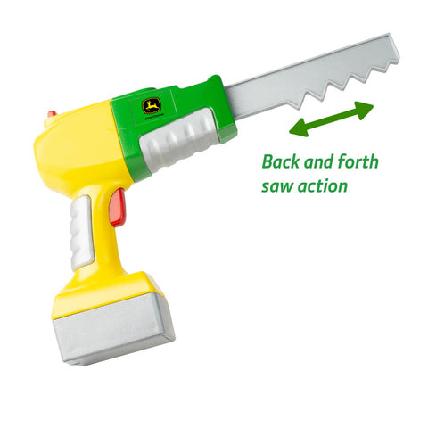 John Deere 2-in-1 Power Tool Toy with Toy Saw and Toy Vacuum 47614