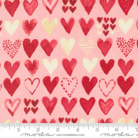 pink, Darling Peony Collection Hearts Cotton Fabric 48793