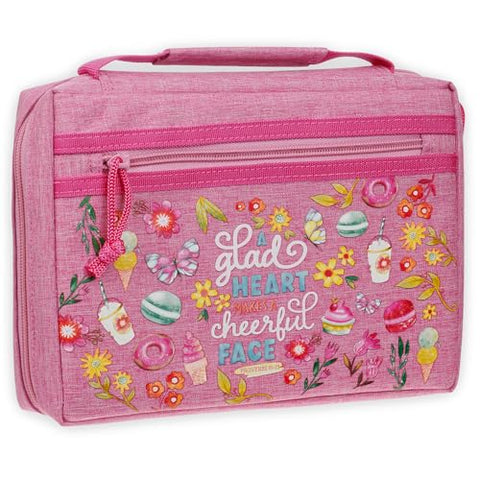 Glad Heart Cheerful Face Pink Fashion Bible Cover BBM883