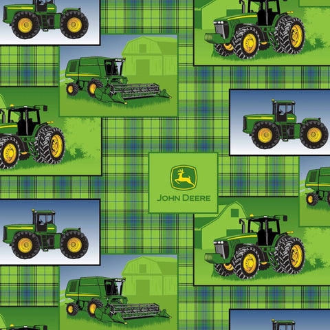 plaid patch allover, John Deere Cotton Fabric Collection 46792