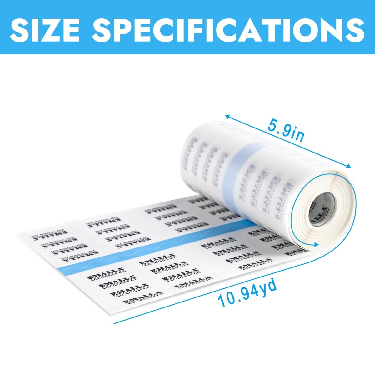 5.9in x 10.9yd Second Skin Tattoo Protection Film Invisible Matte by Emalla - Tattoo Unleashed