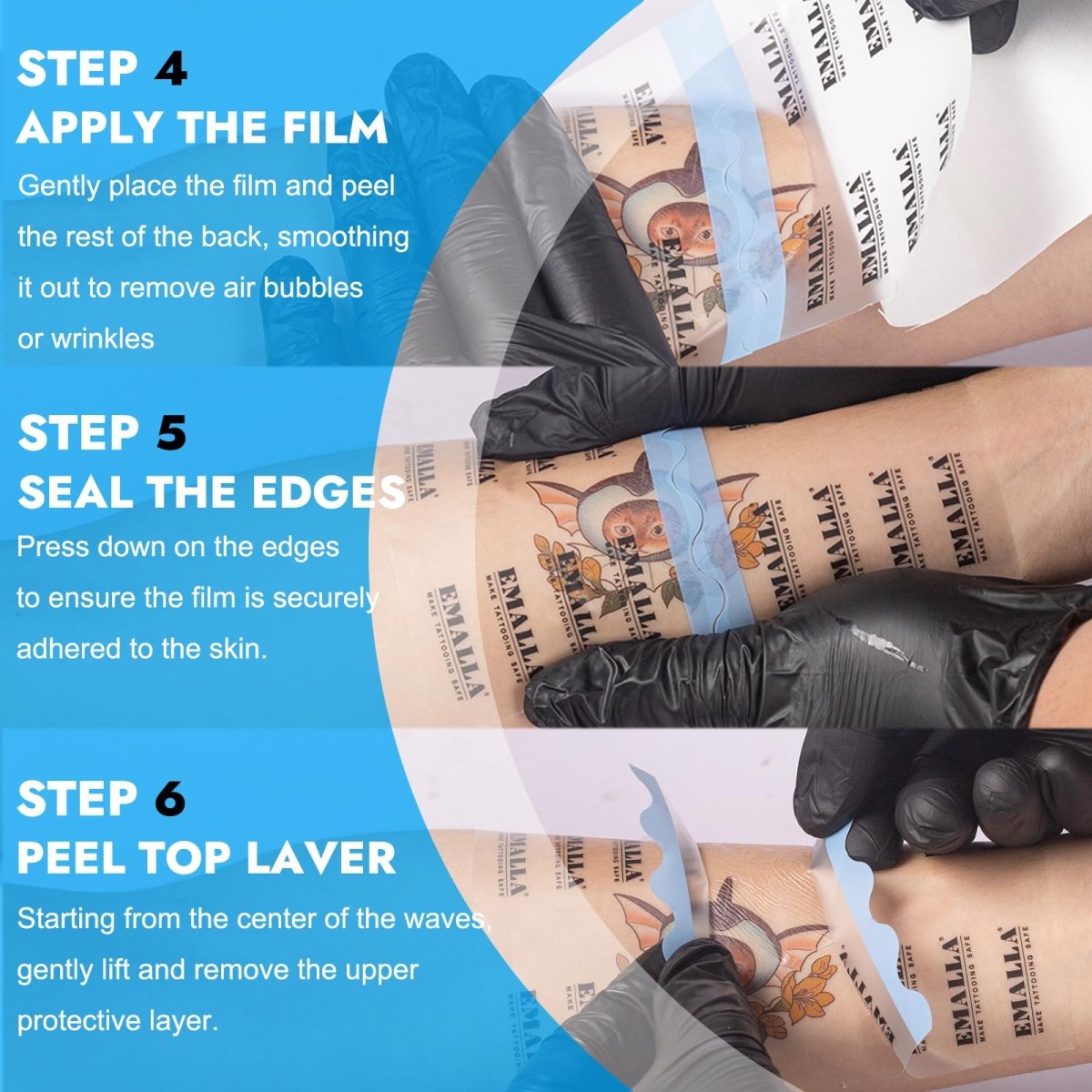 5.9in x 10.9yd Second Skin Tattoo Protection Film Invisible Matte by Emalla - Tattoo Unleashed