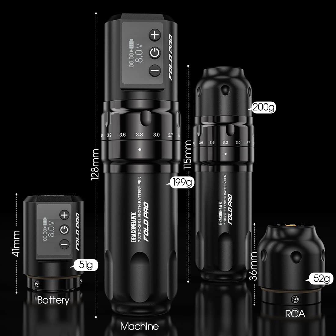 Mast Fold Pro Wireless Tattoo Pen Machine - 1pc Battery