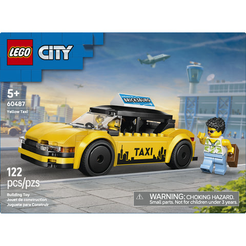 LEGO City Yellow Taxi - Model Car Kit with 2 Minifigures 60487