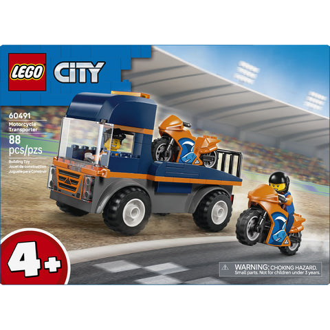LEGO City Motorcycle Transporter Toy and 2 Minifigures 60491