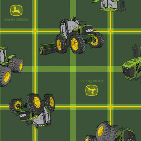 square plaid tractor, John Deere Cotton Fabric Collection 46792