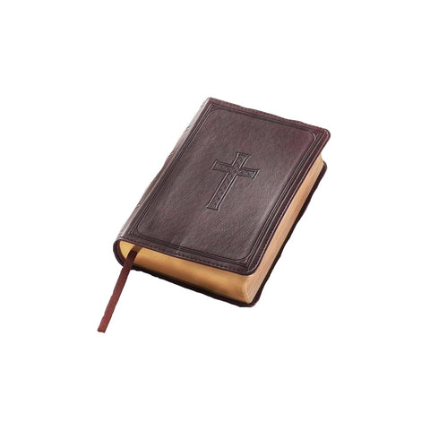 Dark Brown Faux Leather Large Print Compact King James Version Bible KJV082