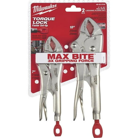 48-22-3702 2 Pc 7  & 10  Maxbite Torque Lock Locking Pliers Set