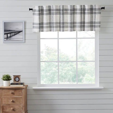 Black Plaid Valance 80304
