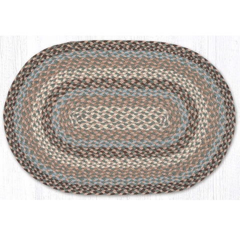 Braided Oval Rug Taupe/Ivory/Light Blue C-911
20 x 30