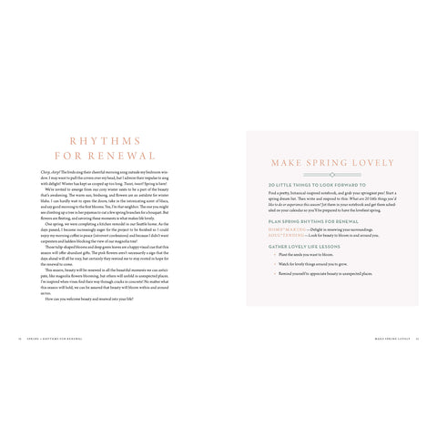 A Lovely Life
Savoring Simple Joys in Every Season Inside Sample "Rythms for Renewal" and "Make Spring Lovely"