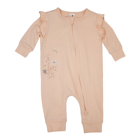 peach, Girls' Long-Sleeve Knit Body Suit A11