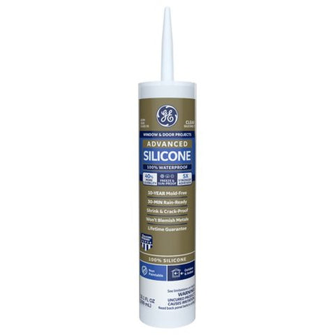 Advanced Silicone Window & Door Sealant Clear 10.1 oz Cartridge