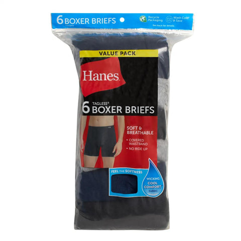 Men's Cotton Boxer Brief Underwear 6-Pack 7460P6