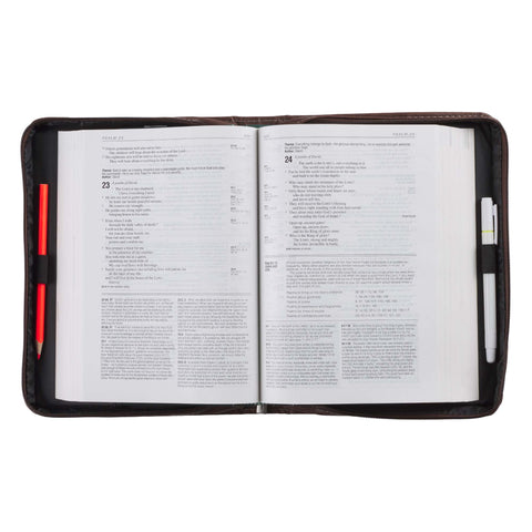 A Man's Heart Brown Faux Leather Bible Cover BBL675