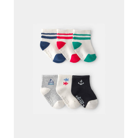 Baby Boy 6-Pack Nautical Ankle Socks