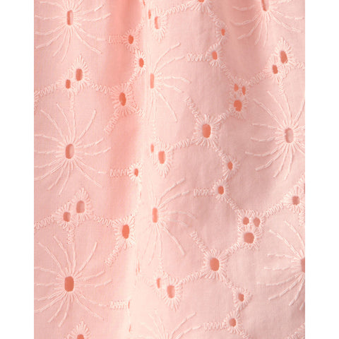 Baby Girl Short-Sleeve Eyelet Dress - Pink