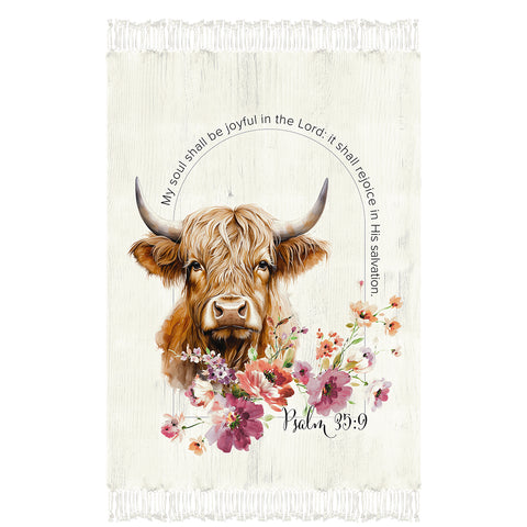 Floral Highland Chenille Throw Blanket CC902