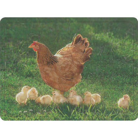 Hen and Chicks 12-Piece Frame Tray Puzzle CH8601