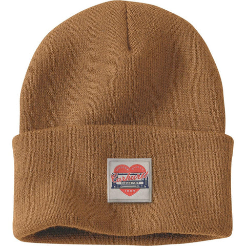 Women's Knit Heart Patch Beanie 107409
