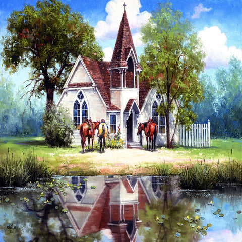 Reflections of a Country Church Puzzle 1684
closer view