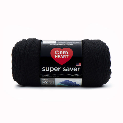 Black Super Saver Yarn E300B-0312