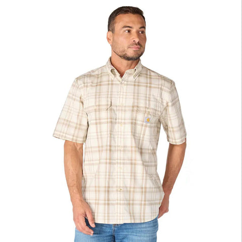 Men's Fort Loose Short Sleeve Plaid Shirt 107273