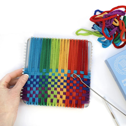Friendly Loom Potholder Loom with potholder woven on loom